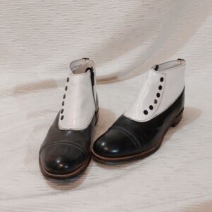 Stacy Adams Black and White Two-Tone Men's Oxford Boots Size 9.5